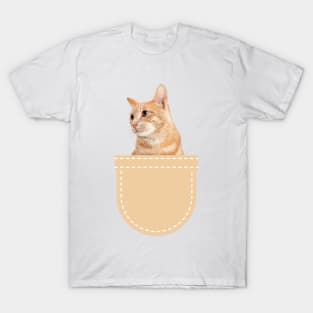 Orange Cat in Pocket (Ginger Domestic Short Hair) T-Shirt